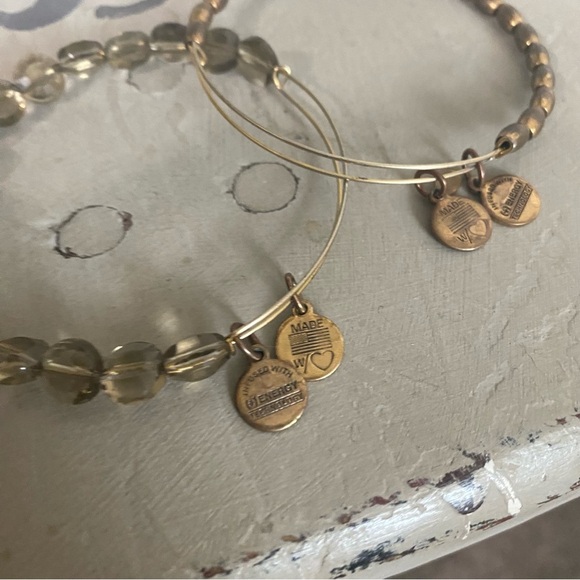 [Alex & Ani] Bronze Gold Beaded Adjustable Bracelets, Set of 2 - Picture 2 of 2